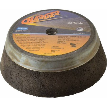 

Norton 6 Diam 2 Overall Thickness 14 Grit Type 11 Tool & Cutter Grinding Wheel Very Coarse Grade Zirconia Alumina R Hardness 6 000 RPM