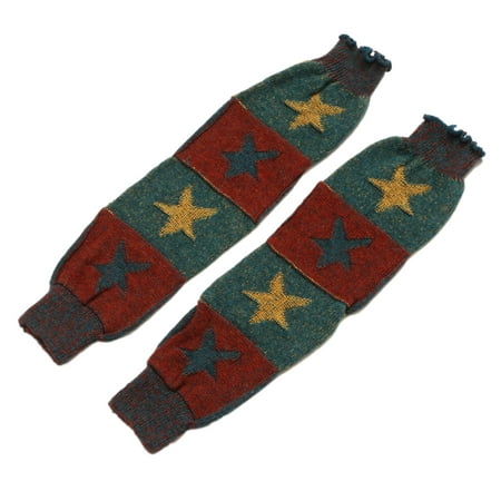 

Sofullue Women Winter Knit Leg Warmers Colorblock Striped Star Crochet Boot Cuffs Socks
