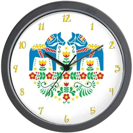 Swedish Dala Horse 10 Wall Clock for Livingroom, Kitchen, or Office