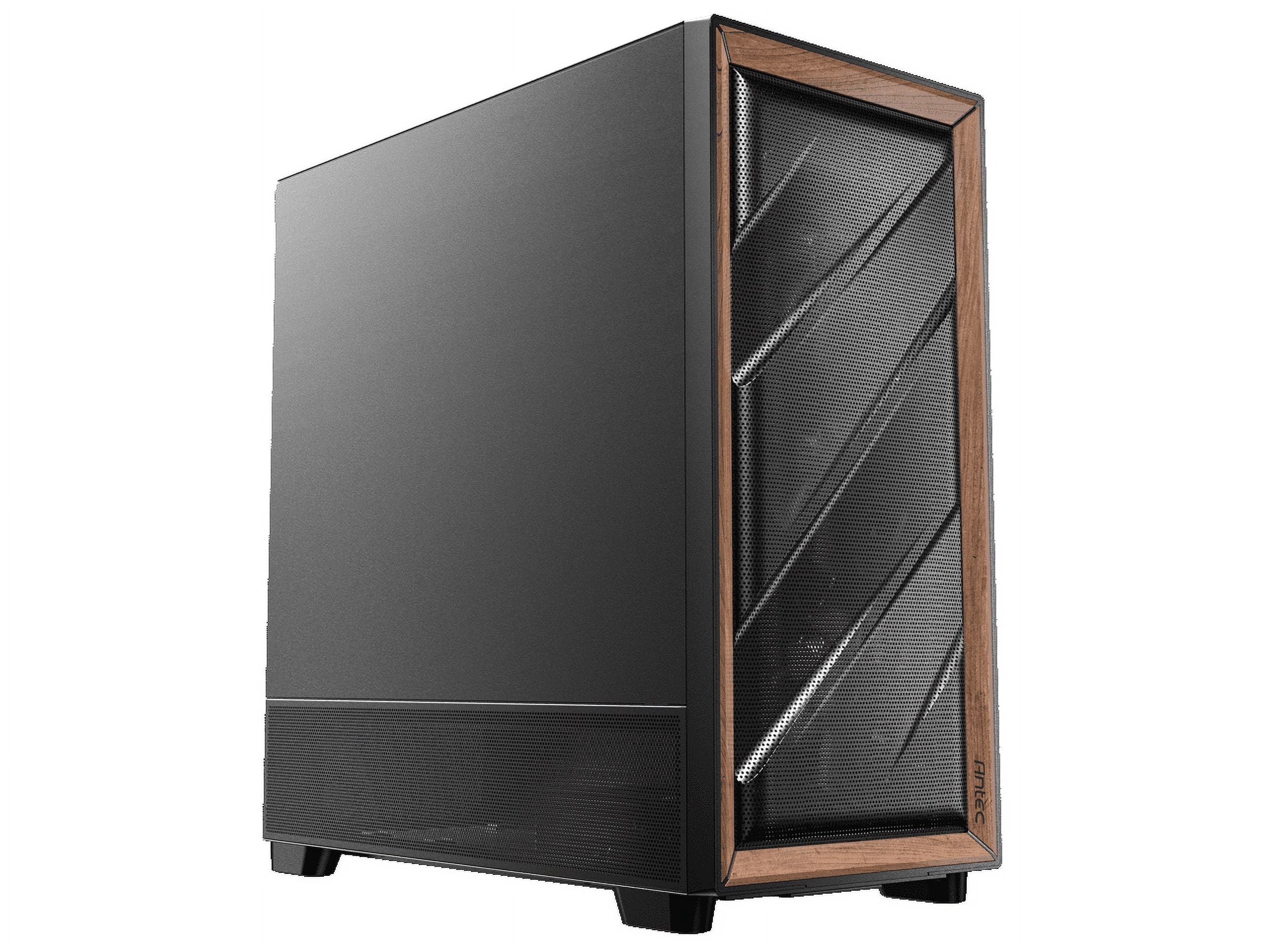 Antec Flux SE Silent PC Case, Sound-Dampening Foam Side Panels for Quiet Operation, Walnut Wood Front Panel, 5 x PWM Fans, USB Type-C, 420mm Radiator Support, Back Connect Ready, E-ATX Mid Tower Case