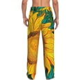thumbnail image 6 of Cauagu Vibrant Sunflower Painting Mens Pajama Pants Sleep & Lounge Pants,PJ Bottoms with Pockets-Large, 6 of 7