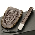 thumbnail image 2 of Vitodeco Leather Smart Key Fob Case Compatible with Tucson, Santa FE 2021 - 2024, Sonata, Nexo 2019 - 2024 (6-Button, Brown), 2 of 5