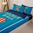 thumbnail image 3 of Castle Fairy Sport Pickleball Zipper Full Size Comforter Sets with Fitted Sheet and 2 Pillowcases, Checkered Paddle Pattern Zipper Bedding Set, Blue Red,4pcs,Navy Blue Reversible, 3 of 6