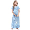 thumbnail image 5 of DAETIROS Girls Maxi Dress with Pockets Soft Casual Long Dress for Kids Big Girls Star Print Flowy Comfortable Short Sleeve Blue,Size 4 T, 5 of 9