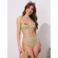 thumbnail image 4 of DARING DIVA Women's 2 Piece Ruffle Trim V Neck Leopard Bikini Set M Skin, 4 of 6