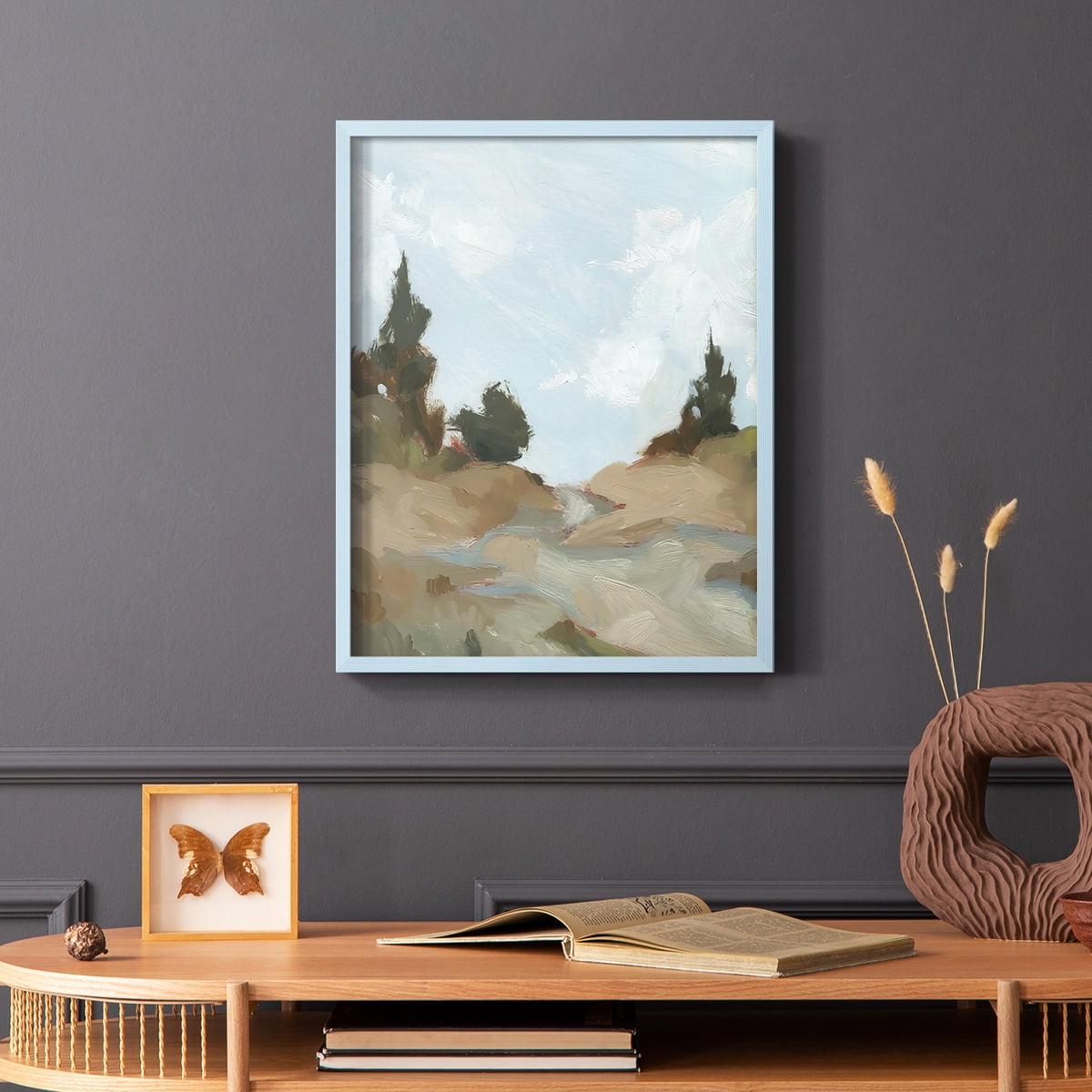 West Fork Hiking Trail I Framed Print in Blue Solid Wood 11 x 14 Framed Print