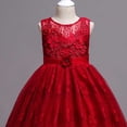 thumbnail image 5 of ATOGUTA Homecoming Dresses for Teens Red Sleeveless Tulle Long Formal Wedding Pageant Party Fancy Princess Ball Gown Dresses 5T-15, 5 of 7