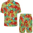thumbnail image 3 of PRIYAL Mens Pajama Set Short Sleeve 2 PCS Sleepwear Soft Summer Button Down Loungewear Set Pj Set Casual Outfits, 3 of 10