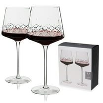 Viski Admiral Crystal Red Wine Glasses, Wedding Gift Set, 18 oz Set of 2