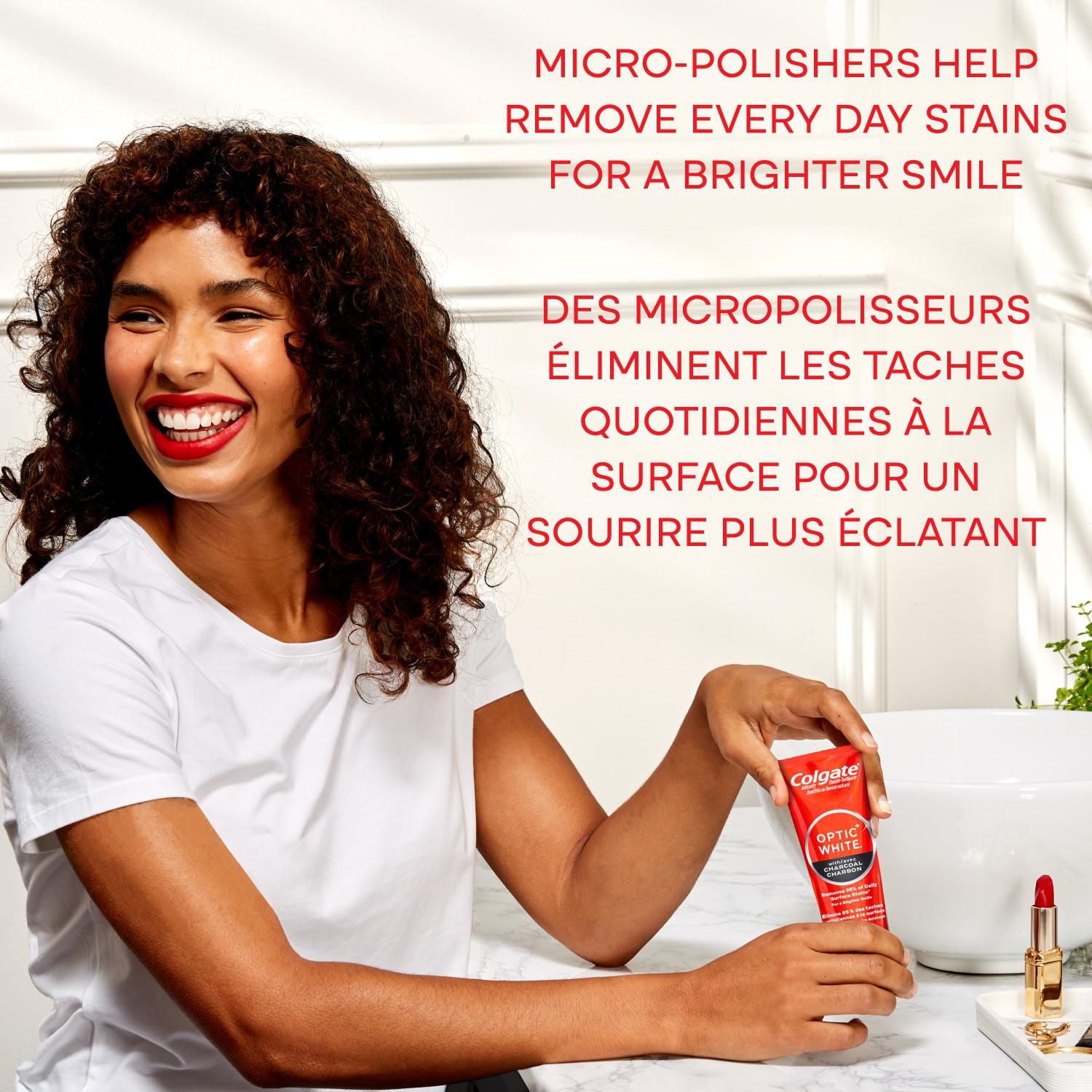 Colgate Optic White with Charcoal Toothpaste, Cool Mint Paste, 90 mL, 90 mL