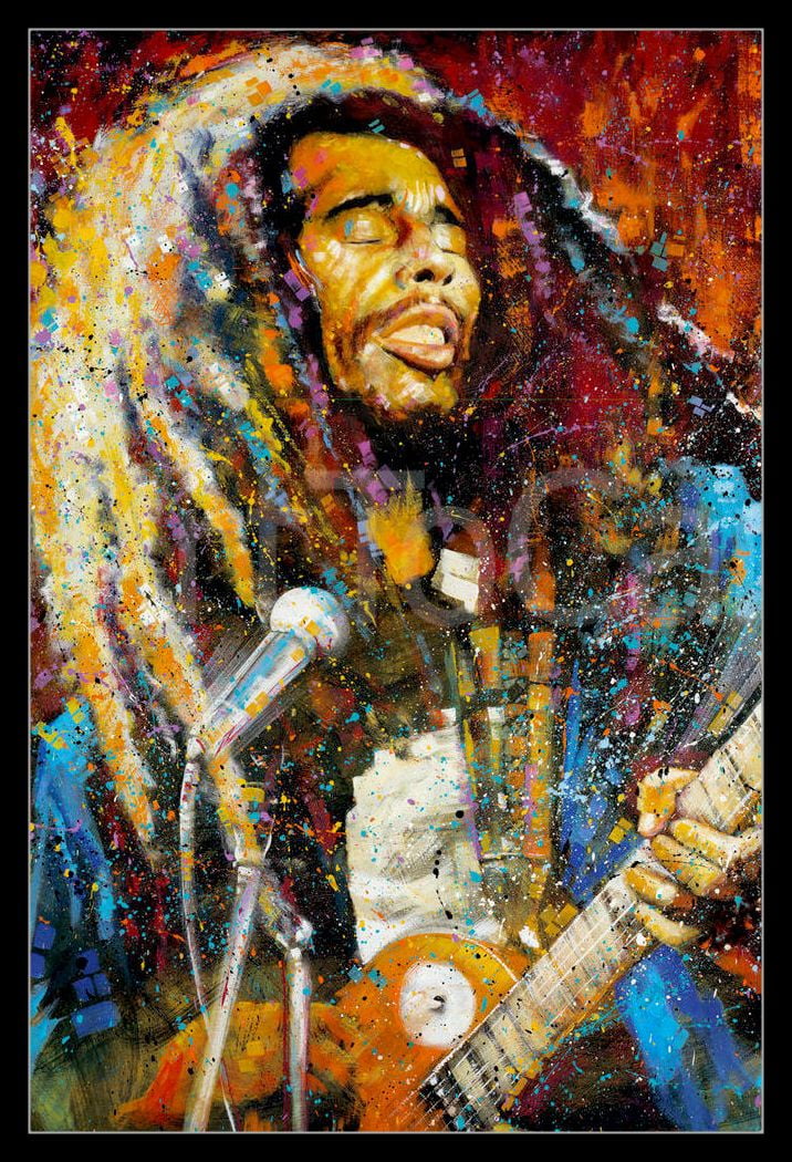 Bob Marley Paint Painting Poster Print - Walmart.com ...