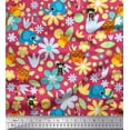 thumbnail image 1 of Soimoi Polyester Crepe Fabric Floral,Bird & Animal Cartoon Print Sewing Fabric Yard 42 Inch Wide, 1 of 3