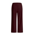 thumbnail image 6 of QATAINLAV Womens Elastic High Waisted Work Casual Pants Solid Color Baggy Sreaight Leg Lounge Trousers Loose Fit Plus Size Hiking Joggers Pants with Pockets Red XXXL Ofertas en Walmart, 6 of 9
