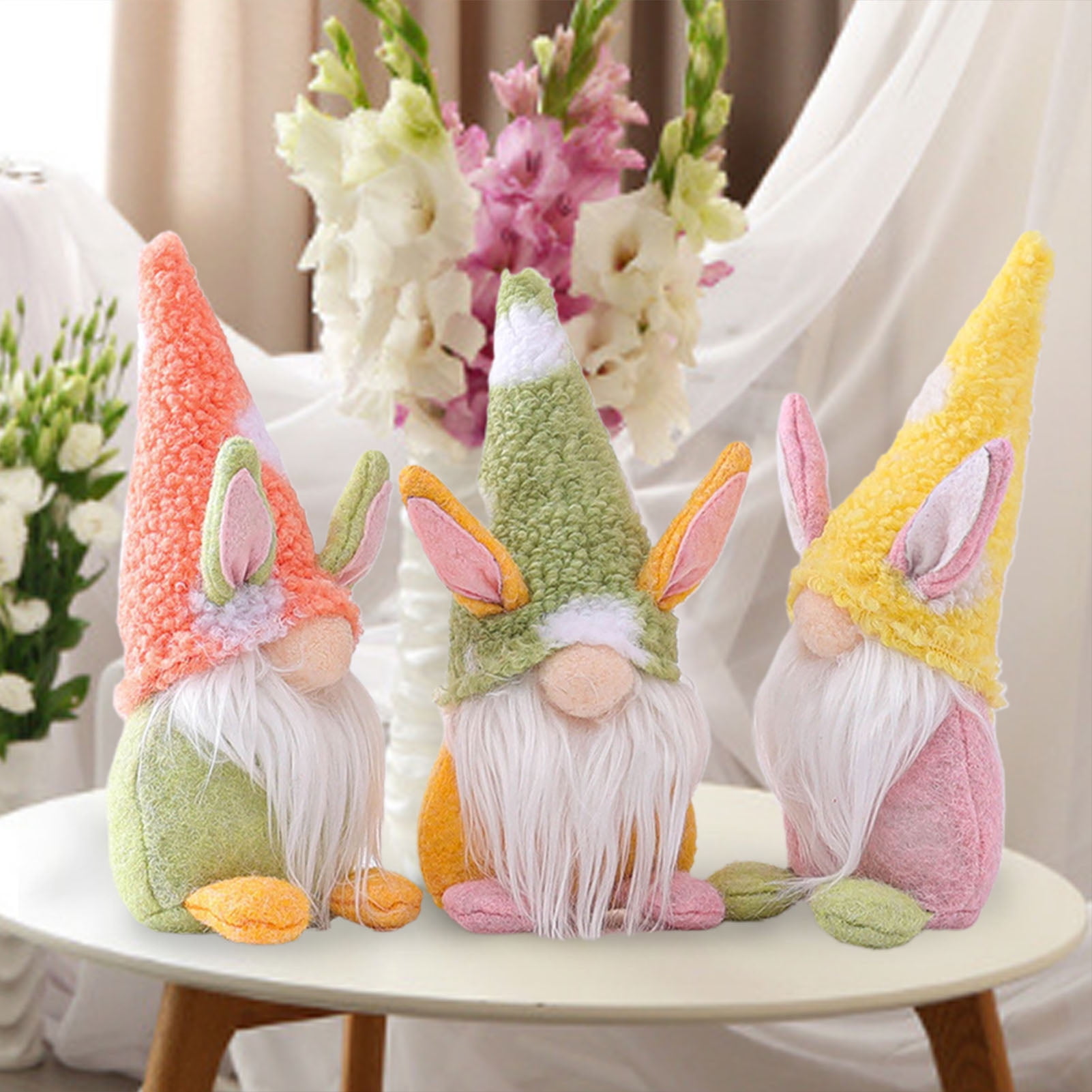 Travelwant 4Packs Easter Bunny Gnomes, Spring Plush Handmade Rabbit ...