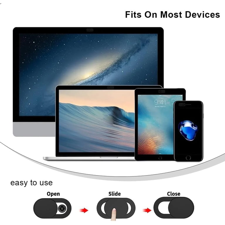 3pcs Metal Camera Lens Cap, Ultra Thin Camera Privacy Protection Cover Webcam Blocker Slider Smartphone Tablet Desktop Laptop Tricolo