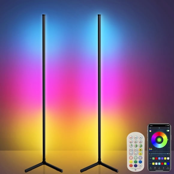 Lámpara de pie LanSuper Corner 165 cm con LED que cambia de color