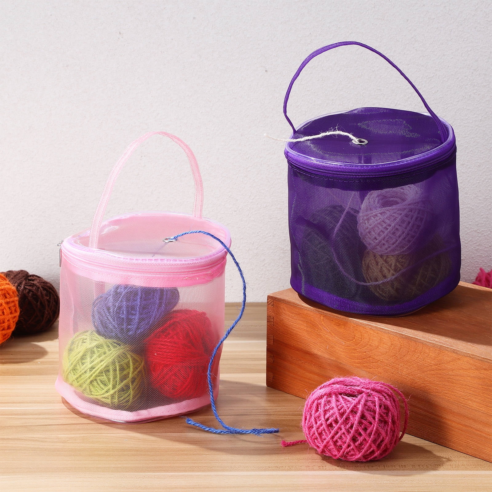 SWETRACE yarn project bag Knitting Basket Nylon Purple 2 Pcs