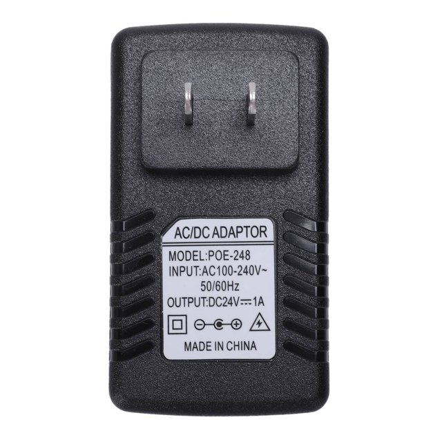 Power Supply Ethernet POE Injector Adapter for IP Phone Gateway IP Camera(24V/1A US Plug),1 * Power Supply,Black