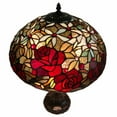 thumbnail image 4 of 24" Stained Glass Two Light Jeweled Roses Accent Table Lamp, 4 of 5