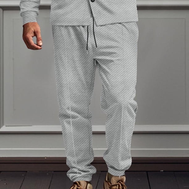 Pantalones de pijama deportivos holgados con estampado informal para hombre, de longitud completa, de poliéster