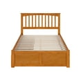 thumbnail image 3 of AFI Mission Full Wood Platform Bed with Footboard and Storage Drawers, Light Toffee, 3 of 6