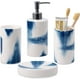 thumbnail image 1 of Juego de accesorios de baño de cerámica pintada de 4 piezas, incluye bomba dispensadora de jabón, soporte para cepillo de dientes, vaso, jabonera sanitaria, ideas de regalo para el hogar, artículos, 1 of 8