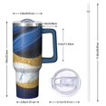 thumbnail image 2 of OBREWU Blue Gold Marble Tumbler with Handle and Lid,Blue Gold Marble 40oz Double Wall Vacuum Insulated Tumbler,Cups Gift for Women and Men, 2 of 7