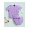 thumbnail image 2 of Infant Baby Girls 2 Pieces Outfits, Daisy Embroidery Round Neck Short Sleeve T-Shirt Tops + Elastic Waist Shorts Set, 2 of 9