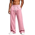 thumbnail image 2 of Resicozy Baggy Sweatpants Men Wide Leg Loose Fit Lounge Gym Solid Casual Joggers Oversized Sweatpant with Pockets Pink 3XL, 2 of 6