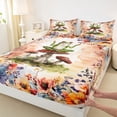 thumbnail image 3 of Homewish Kawaii Frog Animal Twin Sheet Sets for Teens, Rustic Groovy Floral Twin Fitted Sheet, Jungle Mushroom Flat Sheet, Luxury Bedroom Decor, 3-Piece, 3 of 7