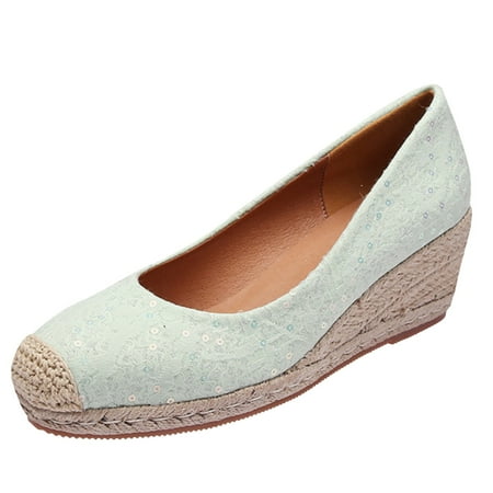 

KI-8jcuD Cloud Slides For Men Fashion Sequined High Heel Espadrilles Shoes Pumps Slip On For Casual Party Wedding Wedges Shoes For Women High Heels Sandals House Sandals For Women Comfortable Womens