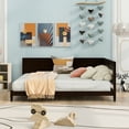 thumbnail image 2 of Full Size Daybed, Solid Wood Sofa Bed with Two-Side Rails, Day Bed Frame for Bedroom Living Room, No Box Spring Needed, Espresso, 2 of 10