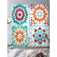 thumbnail image 3 of Boho Sheer Curtains 108 Inches Long 2 Panels Colorful Abstract Light Filtering Semi Sheer Window Curtains Drapes for Bedroom Living Room 52"x108", 3 of 7