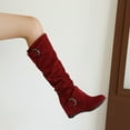 thumbnail image 2 of Women's Slouchy Knee High Boots, Pull On Flat Heel Boots for Fall and Winter Weather, 2 of 12