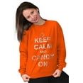 thumbnail image 3 of Keep Calm and Candy On Halloween Unisex Plus Fleece Graphic Sweatshirt Brisco Brands 5X, 3 of 5