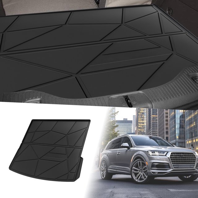 Forro de carga de cara plana Unique Bargains para maletero trasero, alfombra de carga, bandeja de maletero, patrón de rompecabezas irregular para Audi Q7 2006-2015, antideslizante