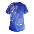 thumbnail image 5 of Valentines Day Scrub Tops Women Plus Size Casual Short Sleeve Cute Valentine Love Printed Scrub Shirts Hoilday V Neck Scrubs Medical Nurse Workwear Nursing Uniform with Pockets Blue 4XL, 5 of 5