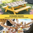 thumbnail image 6 of Yellow Green Diamond Table Cloths for 6 Foot Rectangle Tables, Modern Geometric Middle Century Beige Patio Waterproof Elastic Fitted Tablecloths, Washable Rectangular Table Cover for Camping, 6 of 8