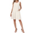 thumbnail image 2 of INSPIRE CHIC Women's Linen Dresses Summer Sleeveless Sundress Casual Loose Flowy Mini Tank Beach Dress with Pockets L Beige, 2 of 6