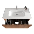 thumbnail image 5 of 36" Striped Walnut Bathroom Vanity with White Ceramic Sink, Wall Mounted Floating Bathroom Vanity for Modern Bathroom, One-Piece White Basin without Drain and Faucet, 5 of 5