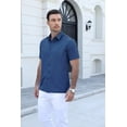 thumbnail image 4 of COOFANDY Men's Lightweight Breathable Short Sleeve Shirt, 100% Polyester, Easy-Care Wrinkle-Resistant for Daily Casual and Office Wear, 4 of 8
