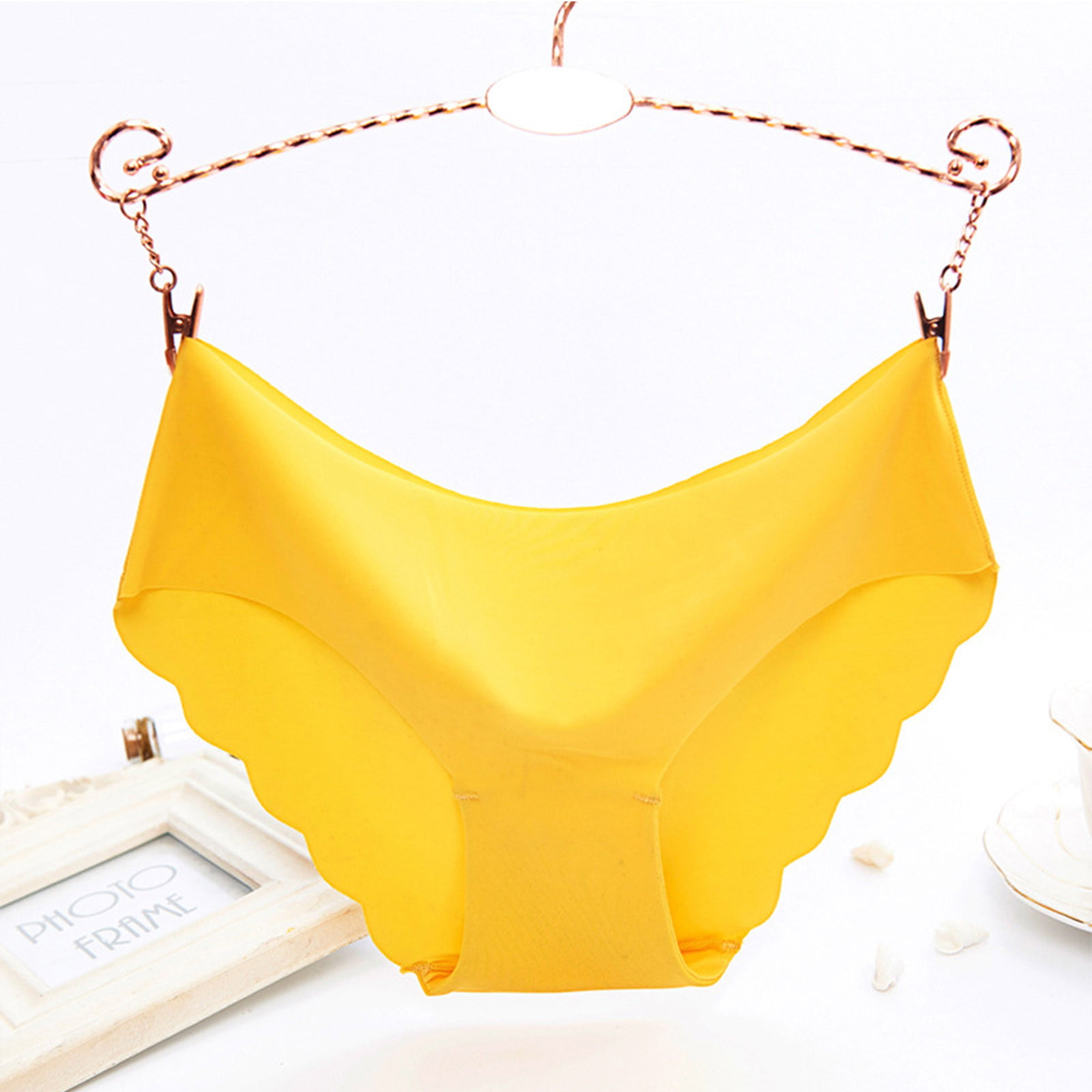 adviicd Sext Panty for Women Underwear Low Waist Comfy Soft Women's Panties  Underpants Yellow Large 
