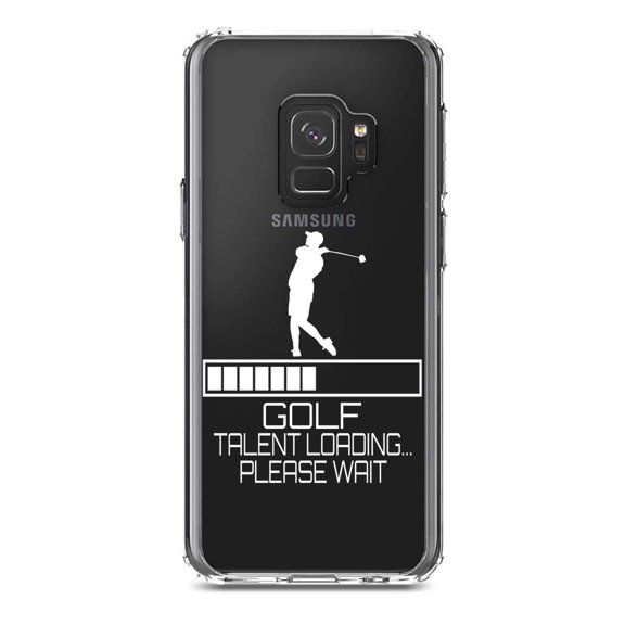 DistinctInk Clear Shockproof Hybrid Case for Samsung Galaxy S9 (5.8" Screen) - TPU Bumper Acrylic Back Tempered Glass Screen Protector - Golf Talent Loading Please Wait