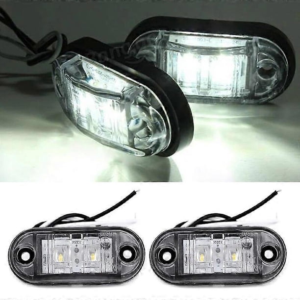 LED Clearance Car Trailer Caravan 12V 2pcs White Side Marker Lights Tail Waterproof 05W super Lamp Truck Best