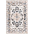 thumbnail image 1 of Unique Loom Oxford Medallion Intricate Design Rug 4' x 6' Rectangle Ivory/Blue, 1 of 2