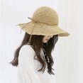 thumbnail image 5 of Jalioing Women's Summer Beach Hat Wide Brim UV Protection Straw Hat Foldable Packable Vacation Outdoor Hat, 5 of 7