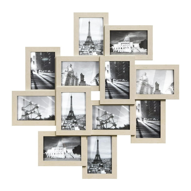 Marco de fotos Collage SONGMICS, paquete de 12 x 15 cm, color beige natural
