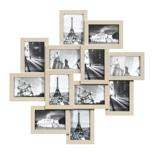 Marco de fotos Collage SONGMICS, paquete de 12 x 15 cm, color beige natural