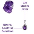 thumbnail image 5 of Femme Jam 925 Sterling Silver Natural Amethyst Gemstone & Cubic Zirconia Crystals Jewelry Set, 5 of 12