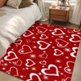 thumbnail image 2 of Area Rug 48×72in, Red Love Valentine's Day Watercolor Heart Floor Carpet Living Room Rug, Romance Glow Stars Seamless Non-Slip Welcome Mat Indoor Rugs for Bedroom Dining Room, 2 of 9